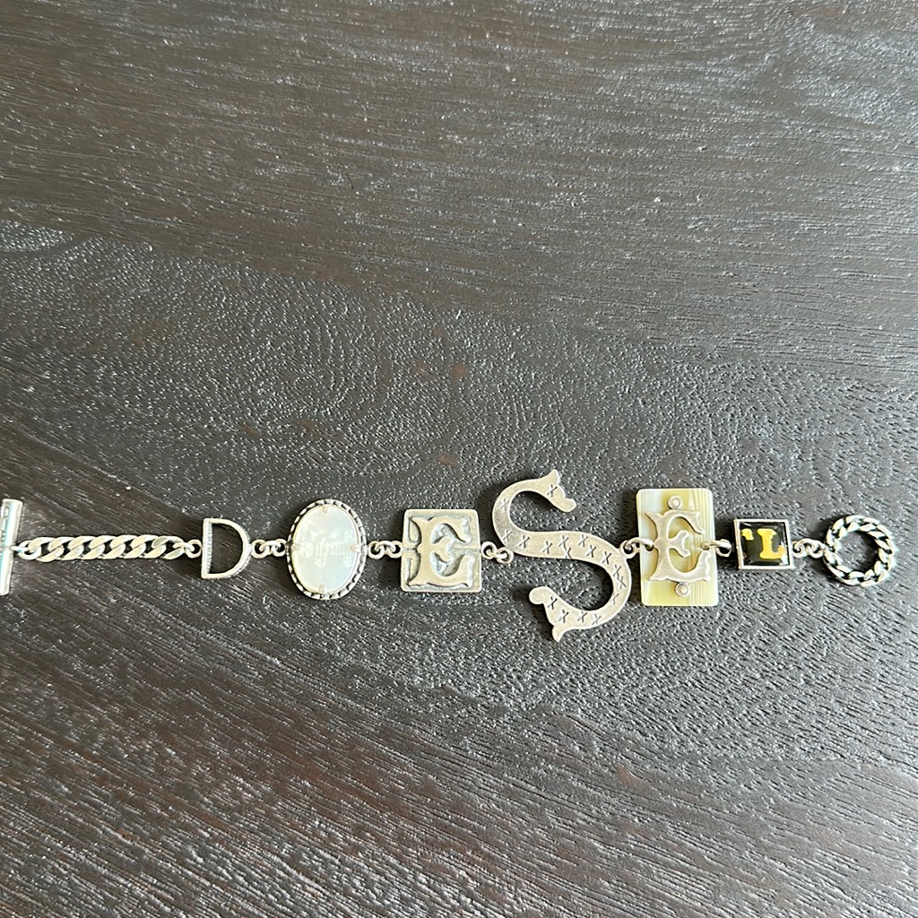 Diesel 925 Silver Bracelet Spelling Out Diesel 7 Long 195$